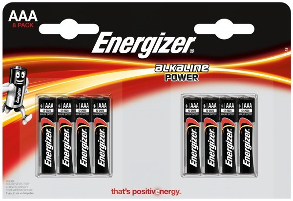 Baterie Energizer Alkaline Power AAA, LR03, mikrotužková, 1,5V, blistr 8 ks