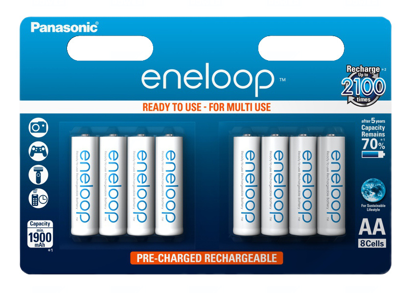 Baterie Panasonic Eneloop BK-3MCDE, AA 2000mAh, EKO blistr 8 ks
