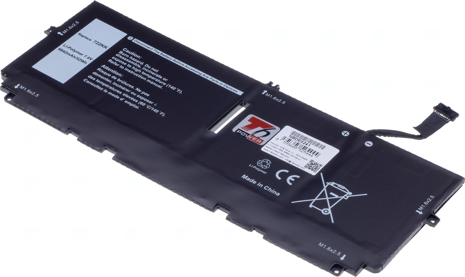 Baterie T6 Power 451-BCOW, WN0N0, 2XXFW, 722KK, FP86V