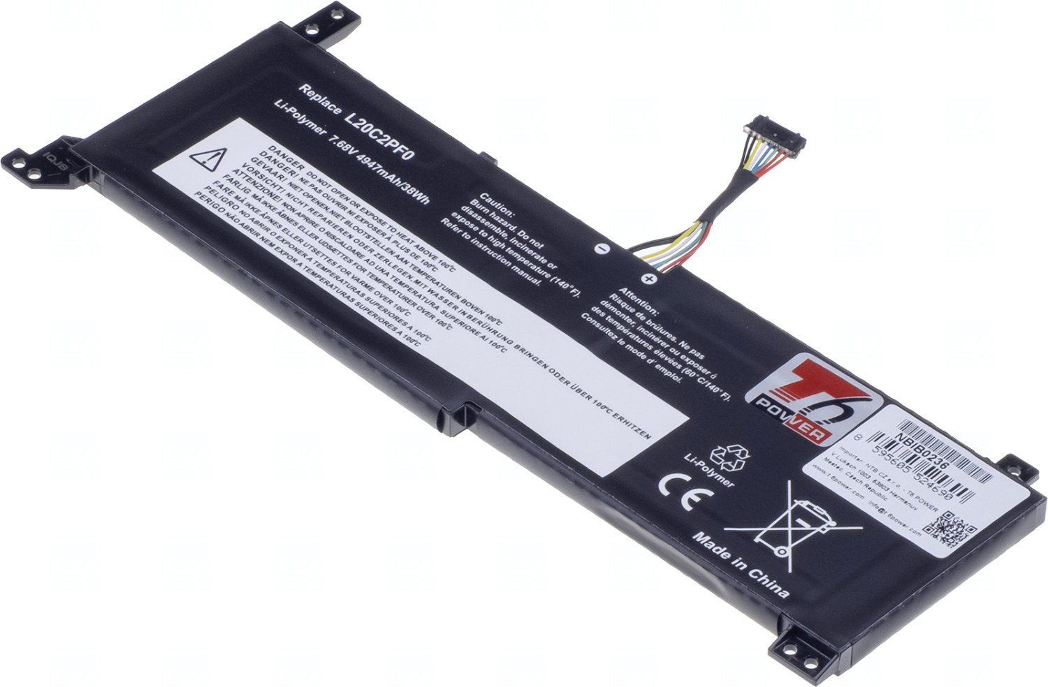 Baterie T6 Power L20B2PF0, L20C2PF0, L20L2PF0, L20M2PF0, L20M2PF8, 5B11B36273, 5B11B36278, 5B11B36280, 5B11B36285, 5B11C94112, 5B11N52011, 5B11N52014, 5B11N52033, 5B11N52038, 5B11N52049, SB11B36272, SB11B36281, SB11B36282, SB11B36284
