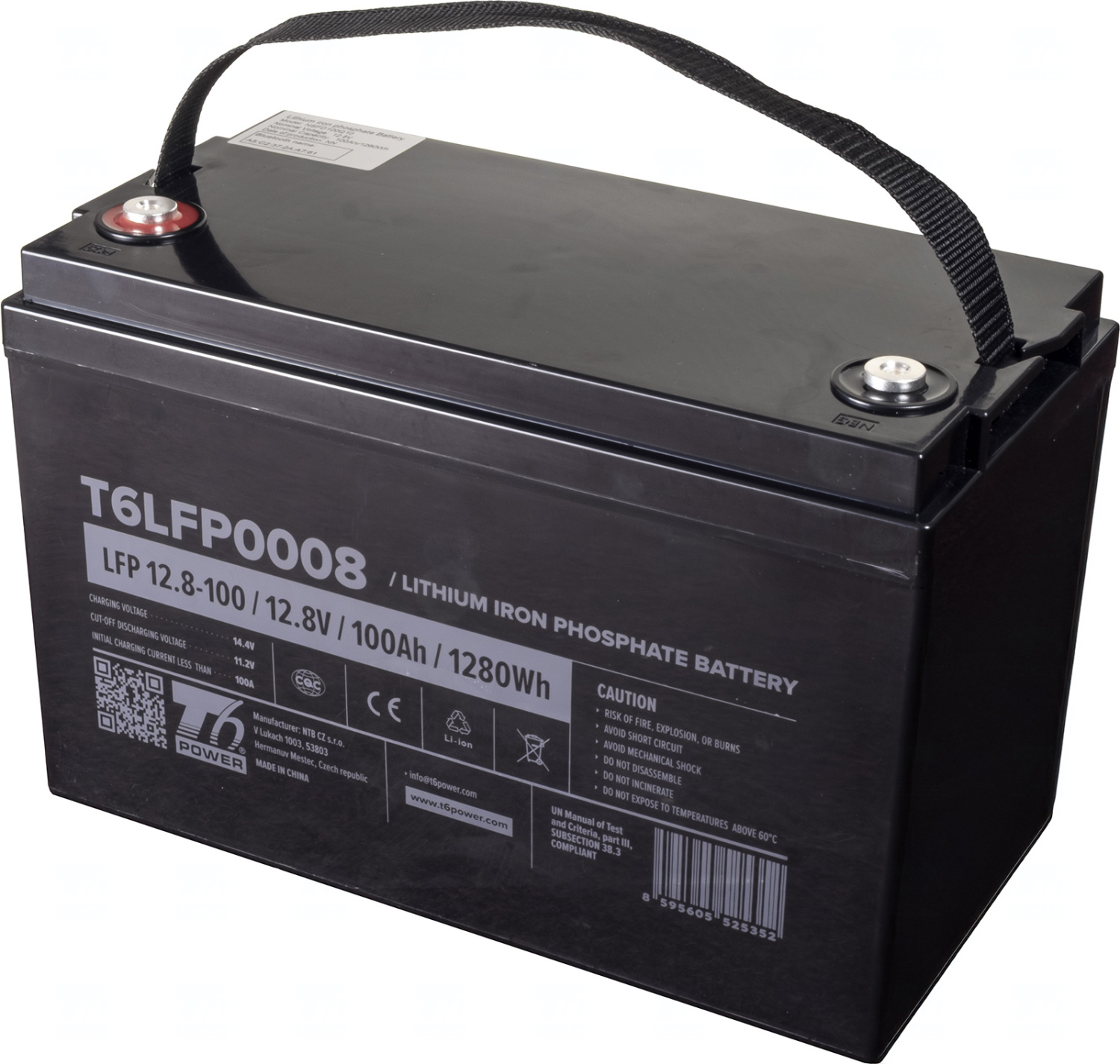 Baterie T6 Power LiFePO4, 12.8V, 100Ah, 1280Wh, Bluetooth, T16