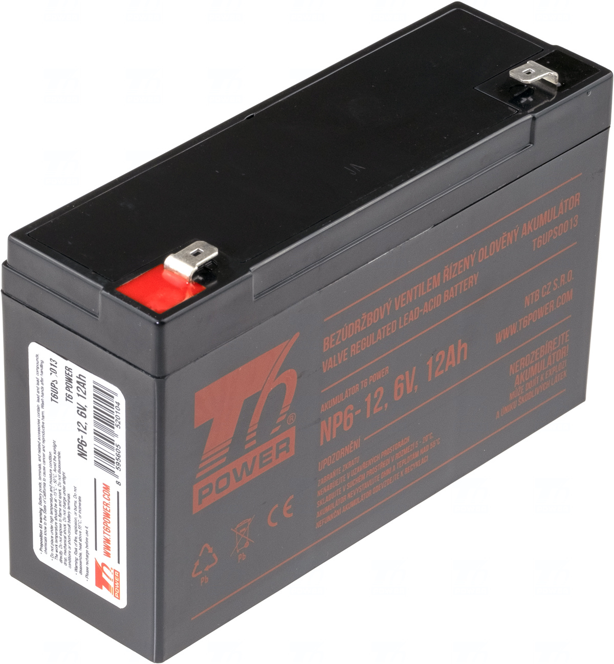 Akumulátor T6 Power NP6-12, 6V, 12Ah