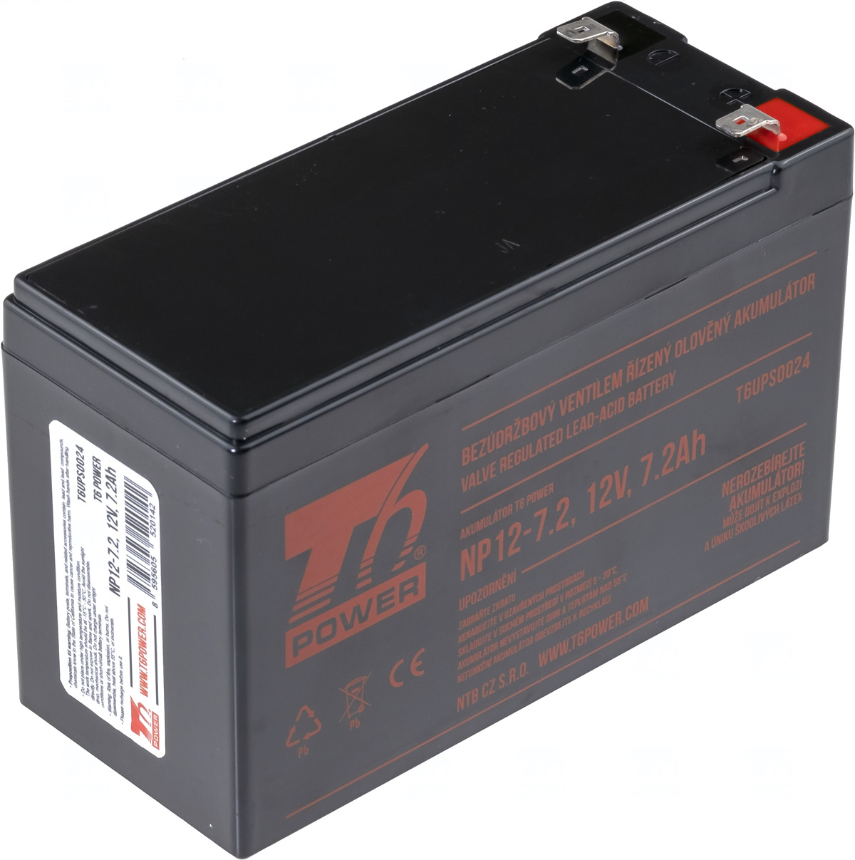 Akumulátor T6 Power NP12-7.2, 12V, 7,2Ah